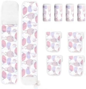 HEINALOUS 4-Pack Baby Umbilical Cord Belly Bands, Elephant Cartoon Pattern, Soft Cotton Adjustable Newborn Belly Button Wrap (Hedgehog)