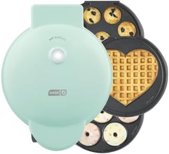 DASH MultiMaker Treat Maker System, Mini Donuts, Heart Shaped Waffle, Mini Cupcakes - Aqua