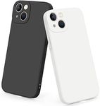 Meliya Case Designed for iPhone 13 Case, Slim Full-Body Stylish Silicone Protective Bumper Cover for iPhone 13 6.1 Inch (2021) Phone Case (Black+White)