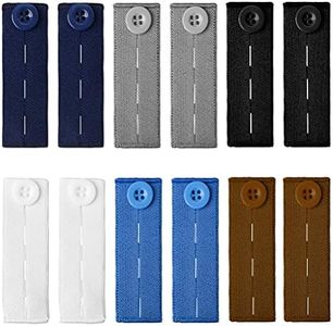 12 PCS Elastic Waistband Extenders, Adjustable Waist Extenders for Pants for Women and Men, Pregnancy Pants Extender Jeans Pants Button Extender (6 Colors)