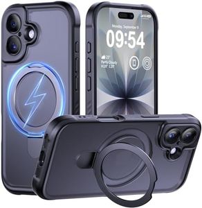 MOCCA Design for iPhone 17 Case, Compatible with Magsafe [Premium Invisible Magnetic Ring Stand] [Military Drop Protection] Full Camera Guard Translucent Matte Slim Phone Cover 6.3",Black