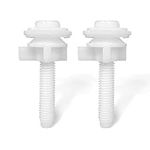 Toilet Seat Screws, 2 Pcs Universal Plastic Toilet Seat Hinge Bolts and Screws Downlock Nuts for Fixing Top Mount Toilet Replacement Parts