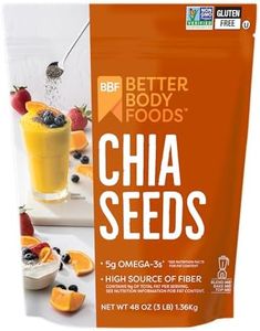 BetterBody Foods Chia Seeds 3 lbs, 48 Oz, with Omega-3, Non-GMO, Gluten Free, Keto Diet Friendly, Vegan, Good Source of Fiber, Add to Smoothies