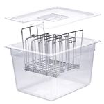 VÄESKE Sous Vide Container with Lid and Rack | Compatible with Most Sous Vide Cookers (12 QT, RACK)