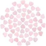 Guiqulai 60 Pcs Rose Quartz Crystals,Heart Natural Polished Crystal,0.8 Inch Mini Healing Stone,Worry Stone Bulk,Love Carved Palm Thumb Gemstone for Reiki Energy Balancing Meditation(Pink)