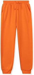 Kid Nation Kids Sweatpants Unisex Soft Brushed Fleece Casual Pull On Jogger with Pockets for Boys or Girls Size 5 6 Orange