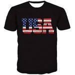 KYKU American Flag T Shirt Men July 4th Patriotic USA Stars and Stripes T-Shirt, Usa Flag T Shirt, X-Large