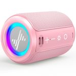 LENRUE Portable Bluetooth Speakers, Wireless Speakers with TWS, IPX5 Waterproof, Colorful Lights, Support Type C and TF Card, Portable for Shower, Travel, Party