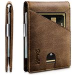 Zitahli Men's Wallets Slim - Money Clip Slim Leather Slots Credit Card Holder RFID Blocking Bifold Minimalist Wallet with Gift Box, Crazy Horse Brown, Modern