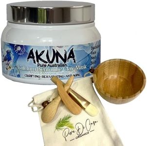 AKUNA Ancient Australian Healing Clay, Calcium Bentonite Clay Mask Powder- Essential Facial Skincare for Detox, Rejuvenating, Anti-Wrinkle, Blackhead removal and Blemish Control