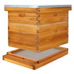 BEEKNOWS 10 Frame Bee Hive Starter Kit for Bee Keekeepers - Langstroth Beehive Kit with 2 Honey Bee Hives Boxes