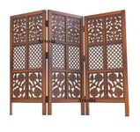 Artesia Wooden Room Partition for Living Rooms/Wood Screens Separator & Room Divider 3 Panels for Living Room/Bedroom/Office/Restaurants(Brown) (3 Panel - 48 X 54 in)