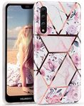 P20 Pro Case,Imikoko™ Ultra Thin Glitter Rose Gold Strips Floral Design Glossy Soft TPU Rubber Silicone Cover Phone Case for Huawei P20 Pro