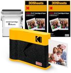 KODAK Mini 3 ERA 4PASS Portable Photo Printer (3x3 inches), Initial 8 Sheets + 60 Sheet Pack Bundle, Yellow