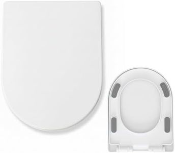 U/D-Shape Toilet Seat Replacement, Ergonomic Soft Close Quiet No Slam, PP Plastic Heavy-Duty Anti-Yellow, Quick Release Easy Install, Fits 18.1”LX14.3“W Elongated Toilets – MinS028