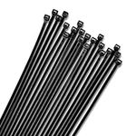 12 Inch Zip Cable Ties Black (100 Pack), 40lbs Tensile Strength - Heavy Duty, Self-Locking Premium Nylon Cable Wire Ties for Indoor and Outdoor by Bolt Dropper