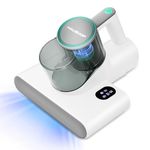 HAUSHOF Mattress Vacuum Cleaner with 275 nm UV Light, Bed Vacuum Cleaner with 16 kPa Suction, Ultrasonic Dual Cup Dust Mite Vacuum Cleaner with HEPA Filter, 60 °C Heat Function for Bed, Sofa