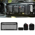 Tailgate Table Rear Storage Cargo Rack with 3 storage bags,Foldable Storage Shelf MOLLE Panel for 2007-2024 Jeep Wrangler JK JKU &JL JLU 4 Door