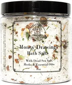 Money Drawing Herbal Bath Salts 8 oz | Prosperity, Wealth & Abundance Rituals | Hoodoo Voodoo Wicca Pagan Magick