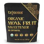 Organic Monk Fruit Powder, Pure Monk Fruit Sweetener No Erythritol, Monkfruit Sweetener Pure Goodness, Monk Fruit Sugar Susbtitute, Monk Fruit Extract Powder, 128g 413 servings, by tejonova