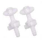 Jwodo Toilet Seat Screws, Universal Toilet Seat Hinge Bolts and Screws, with Plastic Toilet Seat Hinge Bolts, Nuts and Washers, Replacement Parts for Fixing Top Mount Toilet Seat Hinges (2 Packs)