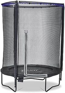 Plum Light Up Small Trampoline 4.5ft and Enclosure in black with multi coloured LED lights and Interactive Audio Sensor for Kids 3 Years Plus Max User 40kg Junior 30200AK82