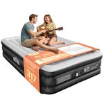 Airefina Inflatable Air Mattress, Double Airbed with Built-in Electric Pump, Blow Up Mattress In 3 Mins Fast Inflation, Portable Air Bed for Home Camping, 190x137x46cm