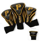 Team Golf MLB Pittsburgh Pirates Contour Golf Club Headcovers (3 Count), Numbered 1, 3, & X, Fits Oversized Drivers, Utility, Rescue & Fairway Clubs, Velour lined for Extra Club Protection