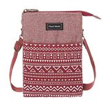 Roomy Cell Phone Purse Wallet Canvas Small Crossbody Purse Bags with Shoulder Strap For Women teen girlsl