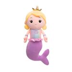 Liquortees Mermaid Princess Doll Super Soft Plush Teddy Bear Toys for Girls (Doll 35 Cm Purple)