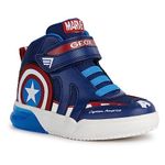 Geox J Grayjay Boy Sneaker, Navy red, 9 UK Child
