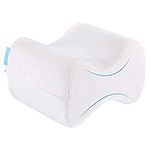 bonmedico ergonomic knee pillow for side sleepers, memory foam leg pillow, cream.