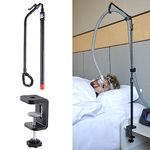 LONYEON CPAP Hose Holder - Hose Hanger Hook Organizer Prevent Leakage and Tangle with Height Adjustable, Removable and Rotatable - CPAP Accessories and Supplies for Sleep, with C Clamp Base, Black