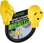 GearIT 50 Amp to 30 Amp RV Adapter Cord, 50Amp Male to 30Amp Female, NEMA 14-50P to NEMA TT-30R, STW 10 Gauge Heavy Duty Electrical Adapter Power Plug - 18in, 1.5ft