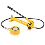 LCyindu 50T Low Profile Hydraulic Cylinder Jack Kit FPY-50 0.7" Stroke+ CP-700 900cc Manual Hydraulic Hand Pump Hydraulic Porta Power Kit