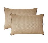 Amazon Brand - Solimo Microfibre & polyester 2-Piece Premium Bed Pillow Set, Microfibre, Brown, 43 X 69 X 17 Cm