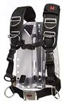 New Hollis Elite II Adjustable Scuba Diving Harness System with Pre-Strung Stainess Steel Backplate (Size Medium/Large)