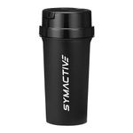 Amazon Brand - Symactive Leakproof Unbreakable Sports Shaker Bottle with Strainer, Anti Odour Large Spout & Flip Lid, BPA-Free (Color: Black, 700 ml),Plastic