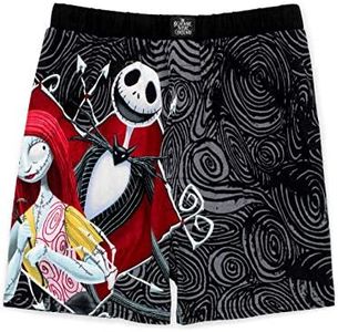 Disney Nightmare Before Christmas Jack and Sally Men's Boxer Shorts Underwear (Small, Black)