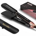 Terviiix AKT Ceramic Professionl Hair Straighteners, ARC Non-Snagging Plate Design, 45mm Wide Flat Iron for Thick Hair & Curly Hair, 30s Ultra Fast Heating, Dual Voltage, Auto Shut Off, (UK Plug)