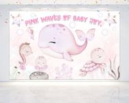 5x3 FT Pink Under The Sea Baby Shower Backdrop - Oceanic Nursery Theme Photography Background for Girls, Ocean-Themed Celebrations, and Marine Events