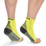 Rymora Plantar Fasciitis Foot Compression Sock Sleeves for Men and Women, Relieves Discomforts Supports Heel, Arch & Ankle. (One Pair) (Fluorescent) [XL] (Extra Large: 29-33cm Arch Circumference)