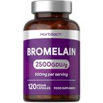 Bromelain Capsules 500mg | 2500GDU High Strength Digestive Enzyme Supplement | 120 Vegan Capsules | by Horbaach