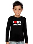 HS PRINT I Love My Grandpa Black Cotton Round Neck Full Sleeve Unisex Kids T-Shirt