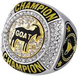 guancrown Goat Championship Rings Award Trophy Medal Greatest of All Time Gift for Tournament or League Champion Winner (just Ring, Size 10)