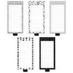 5 Pack White Black Pattern Magnetic Notepads with Pen Holder,for Grocery, Shopping and to Do Lists with Checkbox,Note Pad for Refrigerator 3.3" x 7",50 Sheets