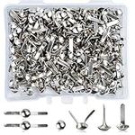 200 Pcs Split Pins, Metal Paper Fasteners Mini Brads, 4.5mm x 8mm Round Scrapbooking Brads Split Pins with Storage Box for Paper Craft DIY Stamping Scrapbooking (Silver)