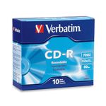 Verbatim 94935 Compact Disc CD-R 700MB 80 Minute 52x Recordable Disc (Pack of 10 Slim Case)