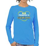 TVP Fashions Graphic Printed Women tshirt Promoted to Grandma Cotton Printed Round Neck Full Sleeves Baby,Pregnant Women, Mom Tees and tshirts (Turquoise_Medium)