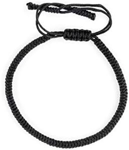 Dowling Brothers One Tibetan Monk Lucky Minimal Rope Buddhist Handmade Knot Bracelet - BLACK